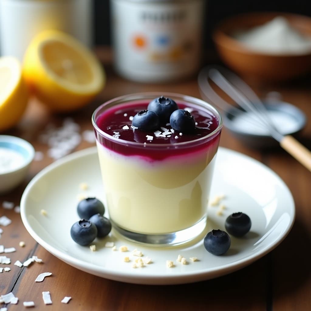 Mousse de Aquafaba y Limón con Coulis de Arándanos: Postre Vegano y Sin Colesterol en 10 Minutos