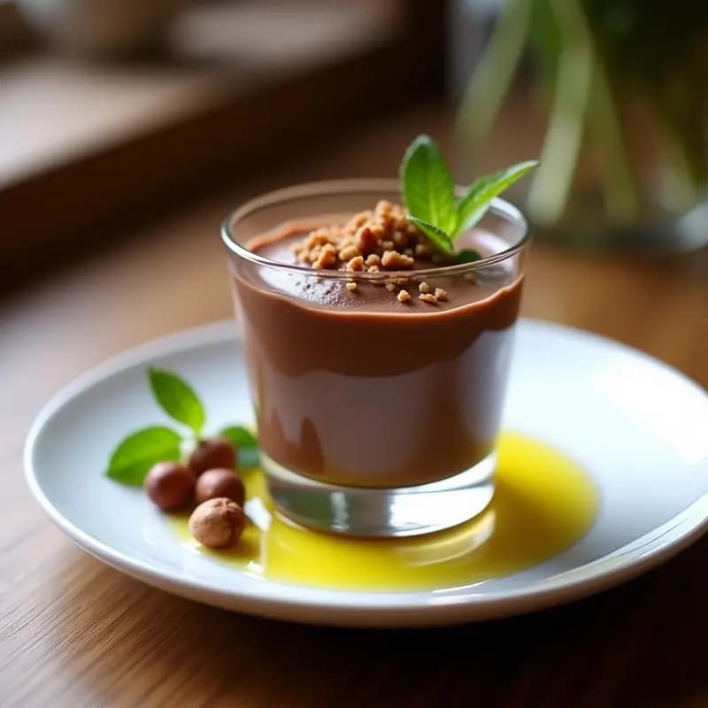 Mousse de Chocolate Avellana y Aceite de Oliva: Postre Francés Keto en 10 Minutos