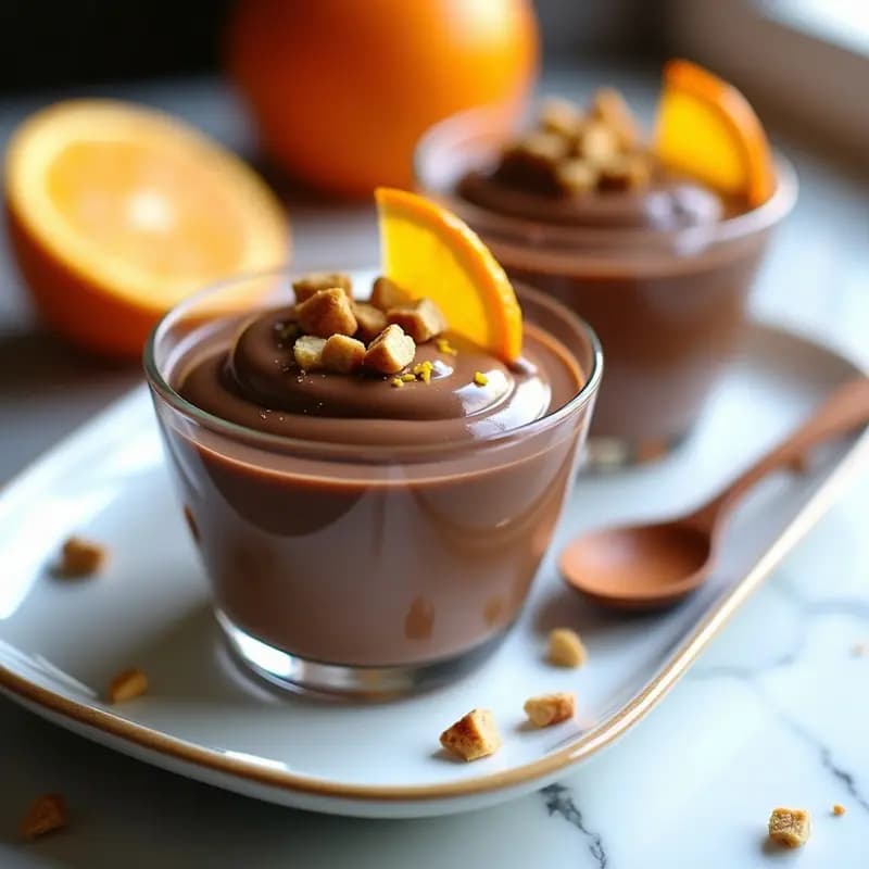 Mousse de Chocolate Avellar con Toque de Naranja: Postre Francés Vegano y Sin Lácteos