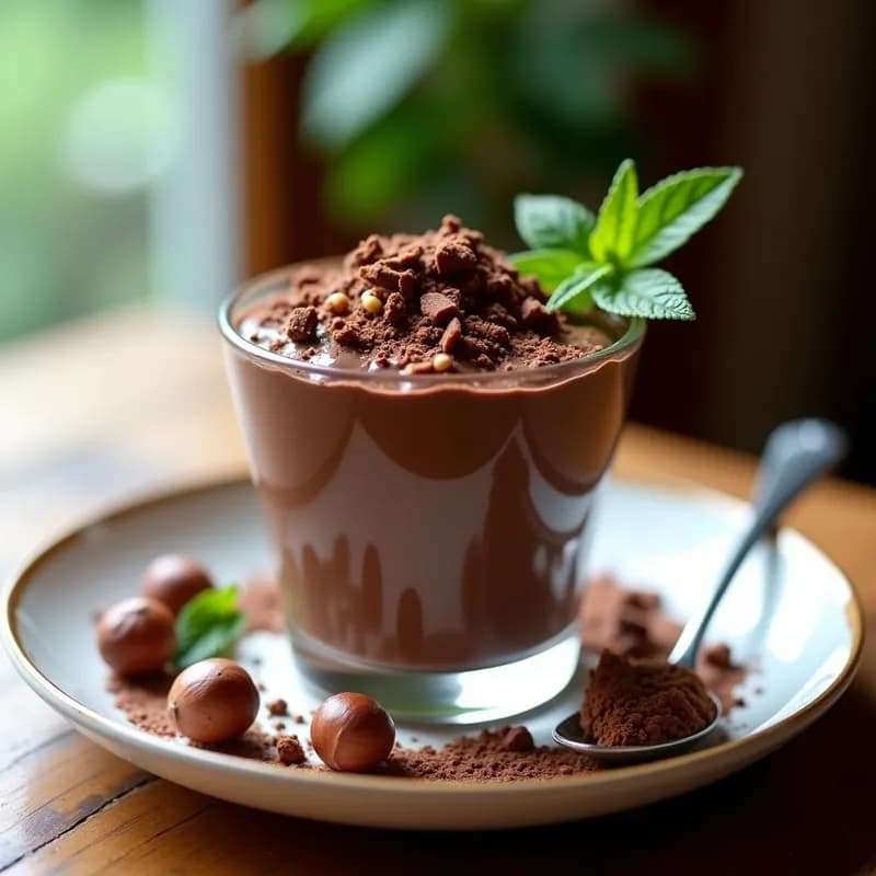 Mousse de Chocolate y Avellanas: Receta Sin Azúcar y con 3 Ingredientes