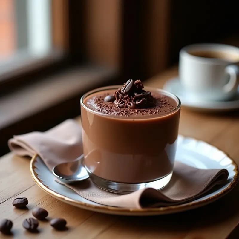 Mousse de Chocolate Avellar y Café: Postre Italiano Sin Azúcar y Sin Horno