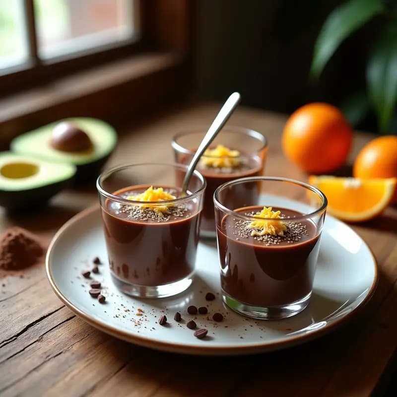 Mousse de Chocolate Avocolado con Ralladura de Naranja: Postre Brasilero Sin Azúcar