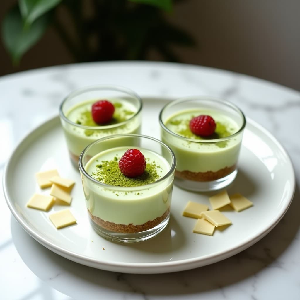 Mousse de Chocolate Blanco y Matcha con Base de Galleta de Arroz: Postre Keto en 15 Minutos