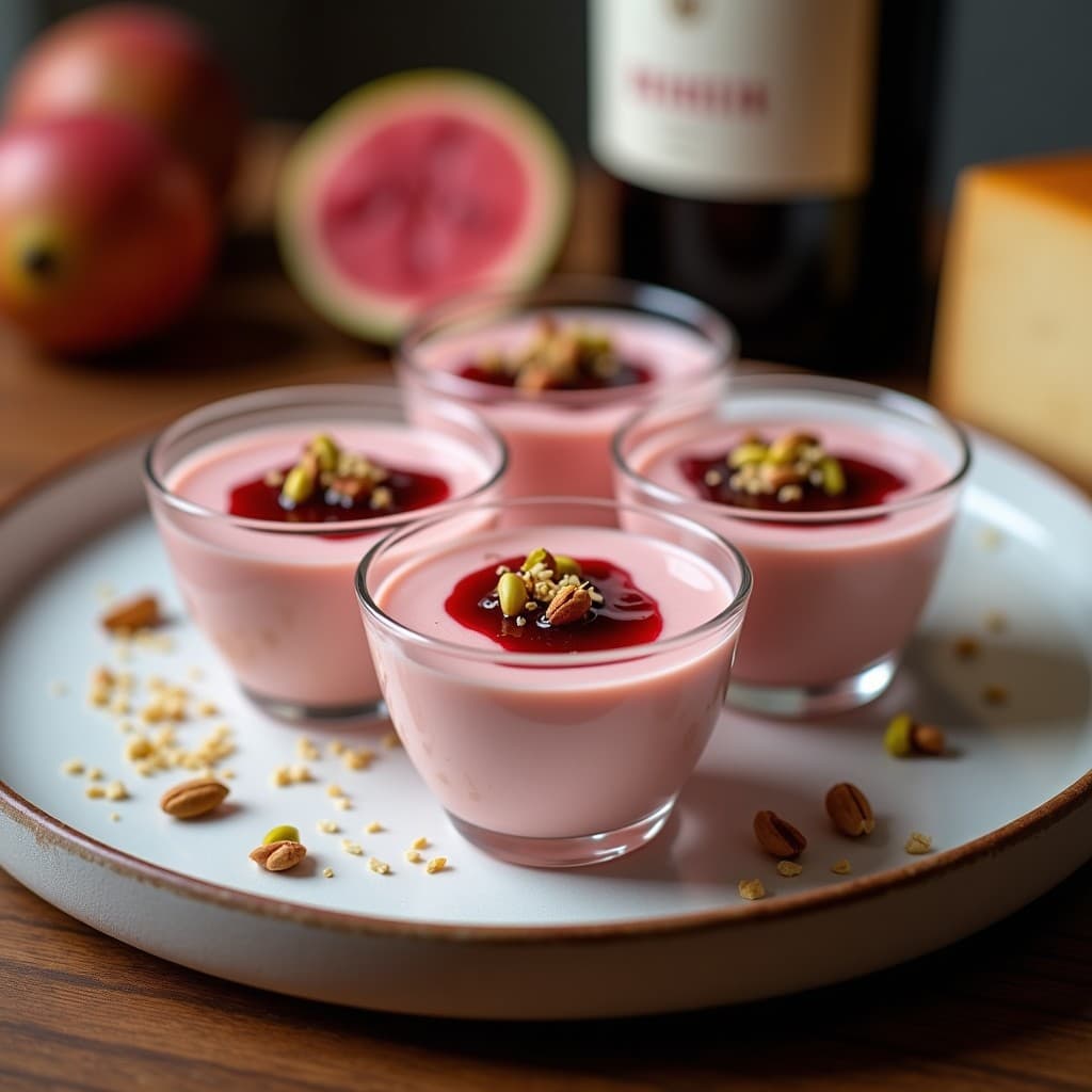 Mousse de Guayaba y Queso de Oveja con Reducción de Vino Tinto: Postre Gourmet Sin Azúcar en 15 Minutos
