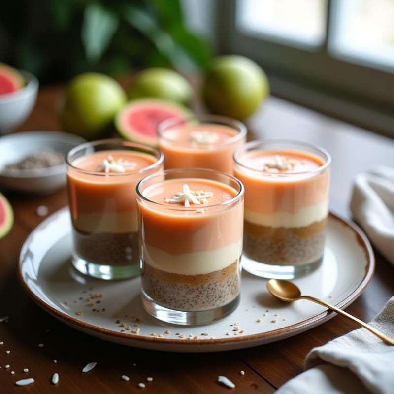 Mousse de Guayaba y Queso Cream Cheese Vegano: Postre Sin Cocinar con Base de Chía