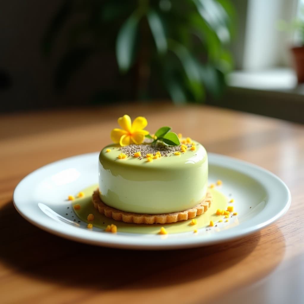 Mousse de Mamey y Matcha con Base de Galletas de Almendra: Postre Cubano Vegano