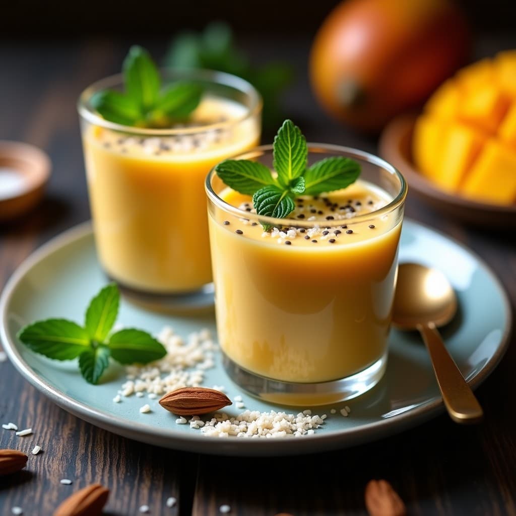 Mousse de Mango y Chía con Toque de Cardamomo: Postre Indio Sin Lácteos
