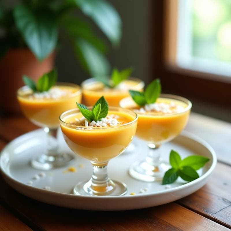 Mousse de Mango y Chía con Sirope de Agave: Postre Vegano y Sin Lactosa