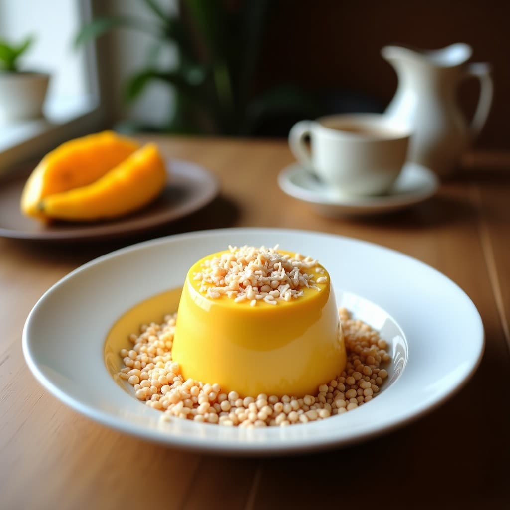Mousse de Mango y Chufa con Topping de Coco Rallado: Postre Valenciano Sin Azúcar