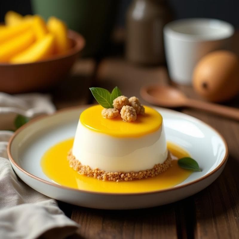 Mousse de Mango y Coco con Base de Galletas de Arroz: Postre Vegano Sin Horno