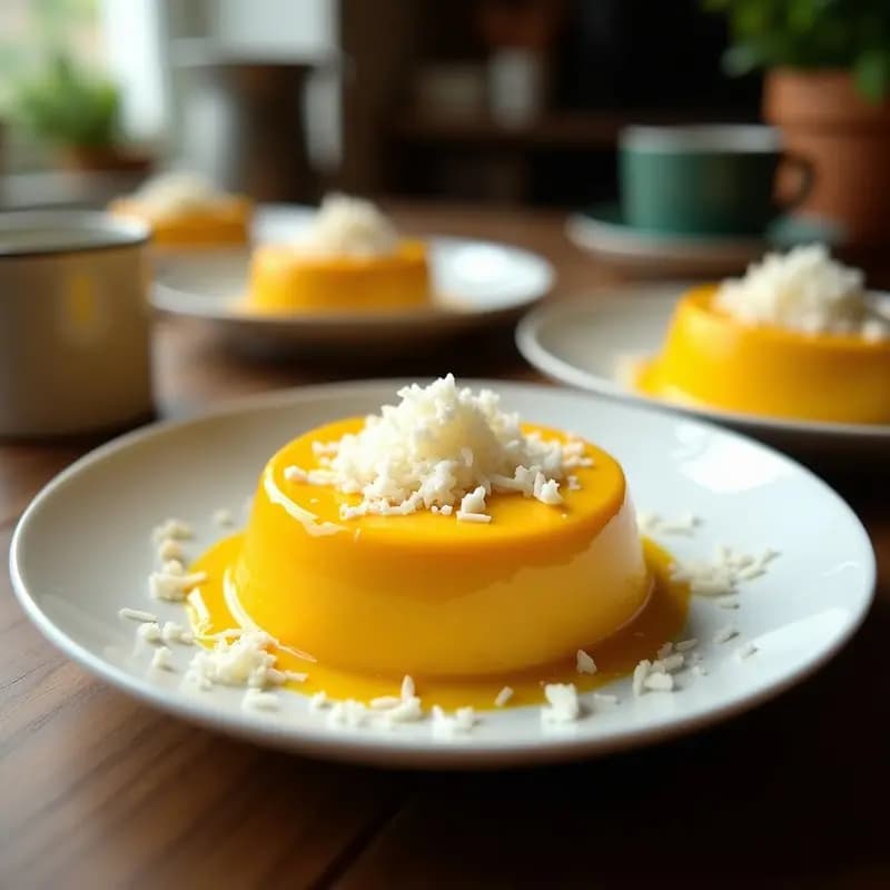 Mousse de Mango y Cúrcuma con Coco Rallado: Postre Indio Sin Lactosa y Keto