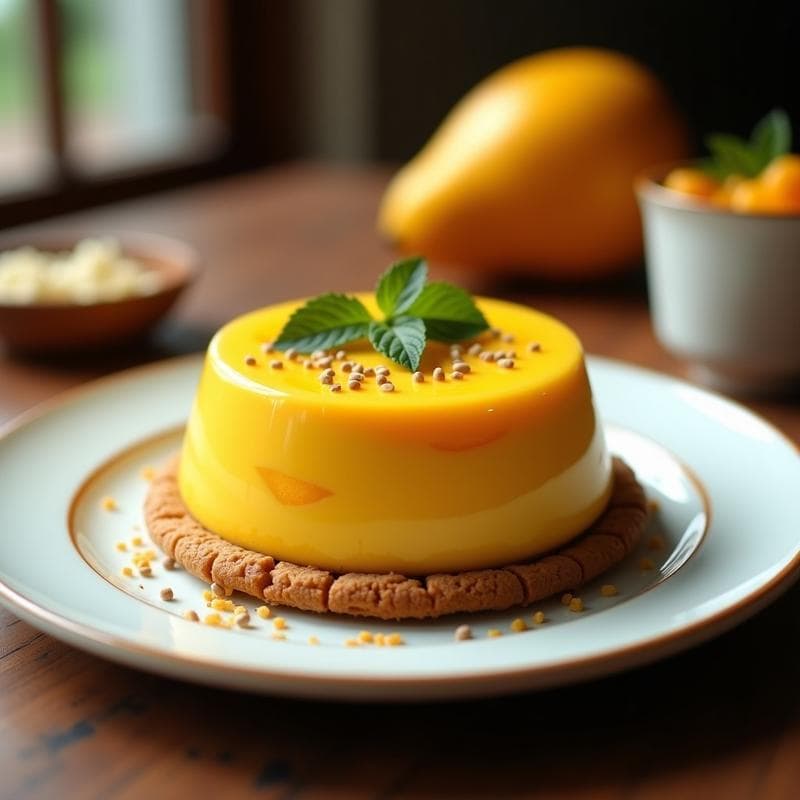 Mousse de Mango y Cúrcuma con Base de Galleta de Almendra: Postre Sin Azúcar y Sin Lácteos