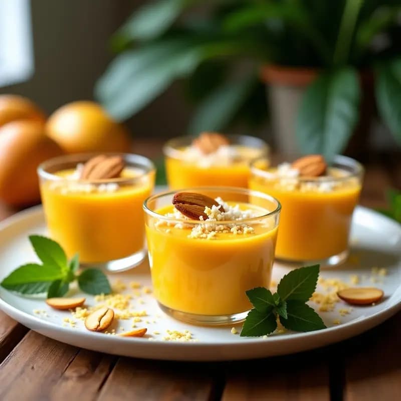 Mousse de Mango y Maracuyá: Postre Brasileno Sin Lácteos con Cúrcuma y Jengibre