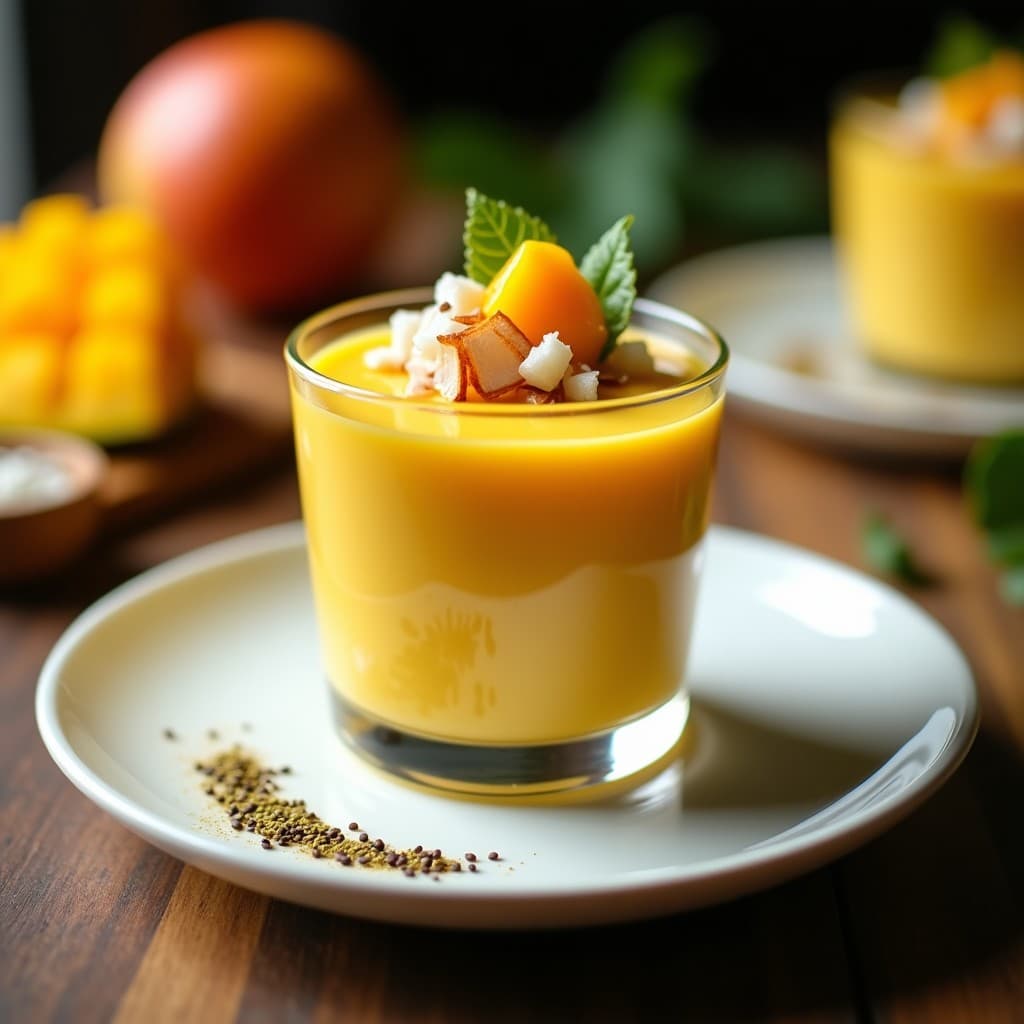 Mousse de Mango y Wasabi: Postre Tailandés Picante y Refrescante Sin Lácteos