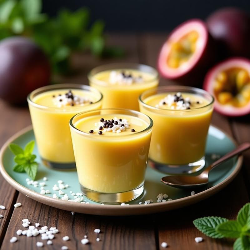 Mousse de Maracuyá y Acerola: Postre Brasilero Keto Sin Azúcar con Semillas de Chía