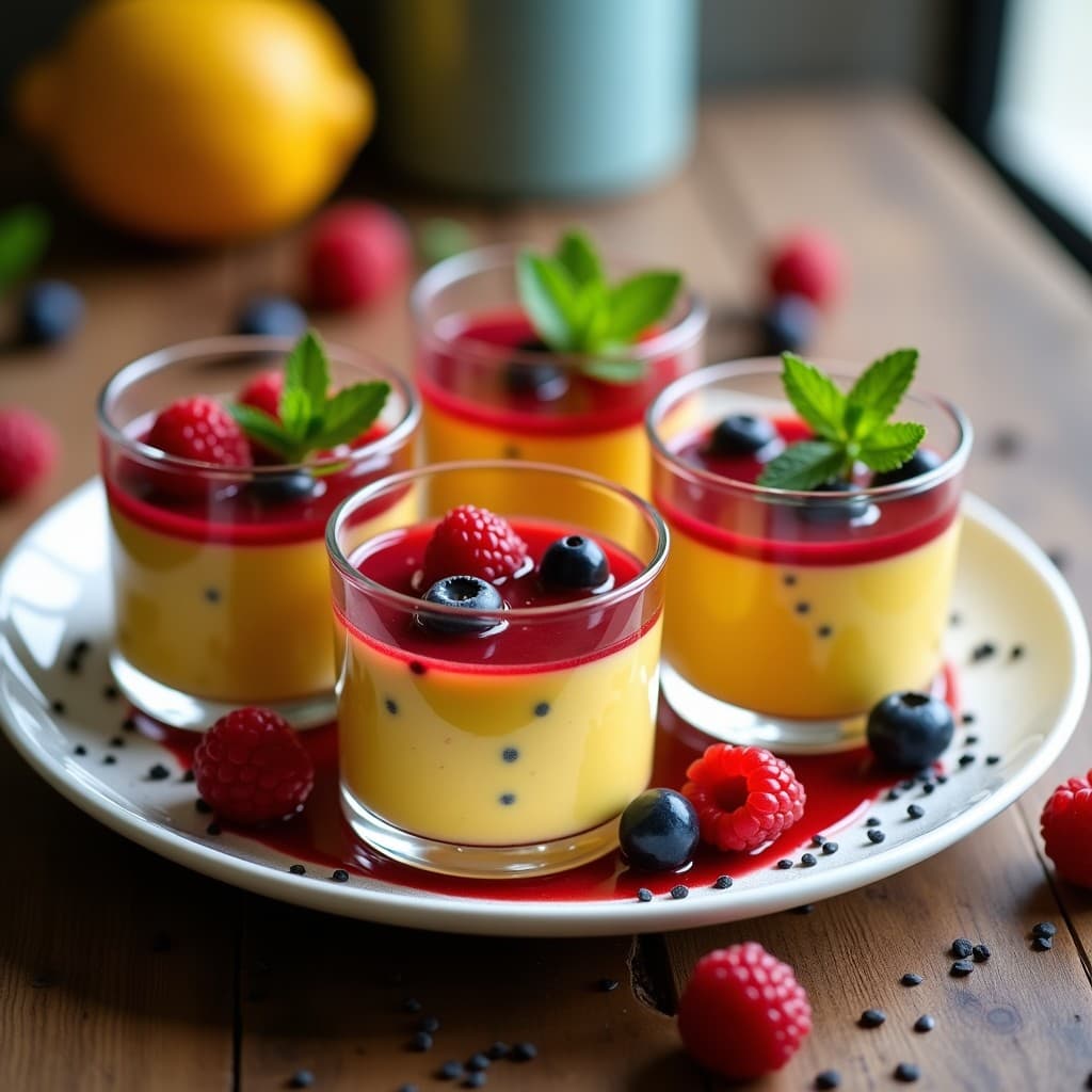 Mousse de Maracuyá y Semillas de Chía con Coulis de Frutos Rojos: Postre Brasileño Sin Lácteos