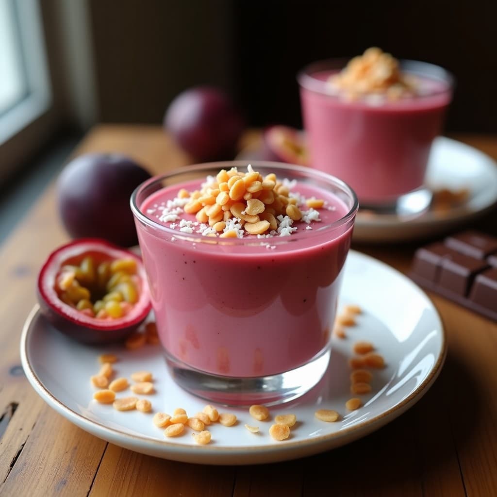 Mousse de Maracuyá y Chocolate Ruby: Postre Brasileño Vegano Sin Horno