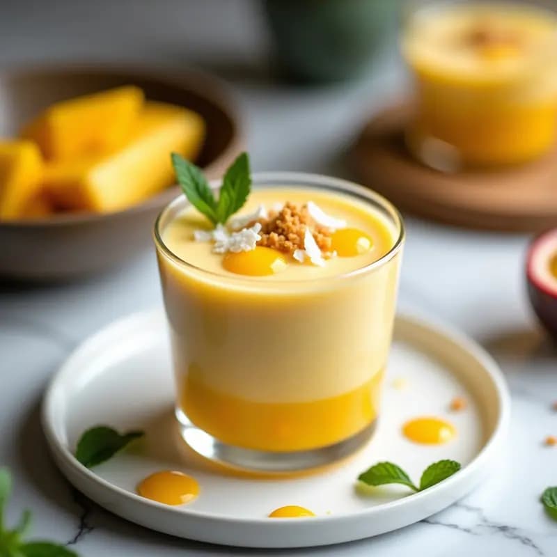 Mousse de Maracuyá y Mango: Postre Brasileño Vegano con Toque Cítrico