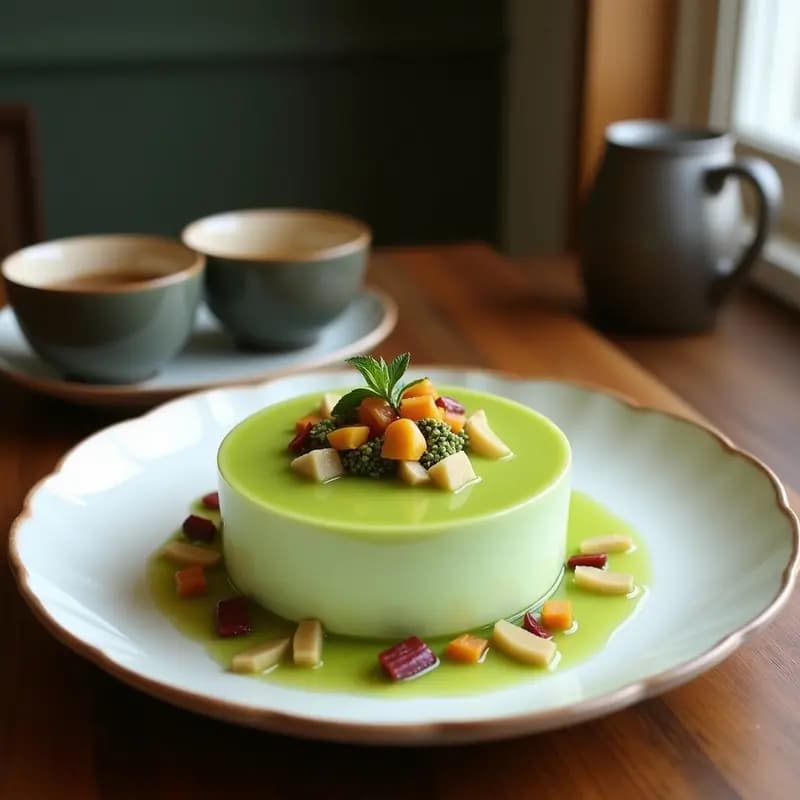 Mousse de Matcha y Coco: Postre Japonés Vegano con Textura Sedosa