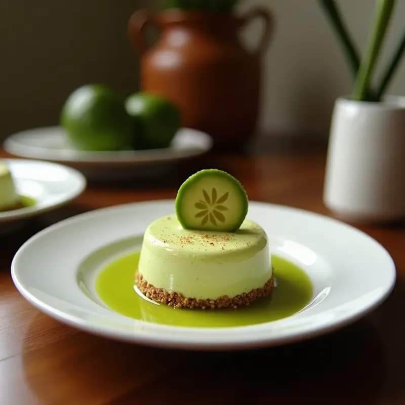 Mousse de Matcha y Queso de Cabaña con Crujiente de avo: Postre Keto Sin Horno en 10 Minutos