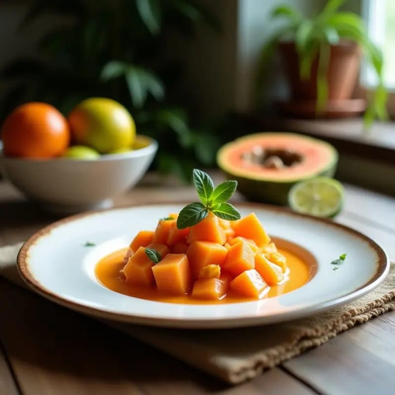 Mousse de Papaya y Lima con Granola de Coco: Postre Colombiano Crudivegano