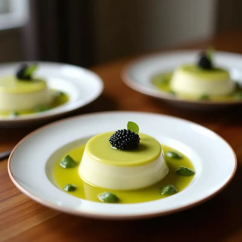Mousse de Pepino y Aguacate con cavities de Caviar de Algas: Postre Salado Francés Keto en 10 Minutos
