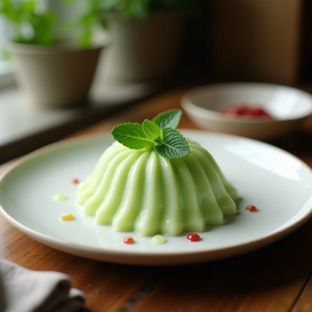 Mousse de Pepino y Menta con Base de Gelatina de Agar-Agar: Postre Iraní Sin Azúcar y Vegano
