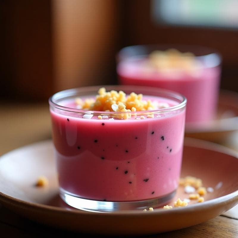 Mousse de Pitahaya y Chía con Crujiente de Amaranto: Postre Mexicano Sin Azúcar
