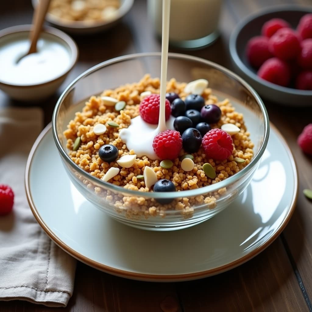 Muesli de Quinoa Inflada y Semillas de Cáñamo: Desayuno Keto Sin Cocción
