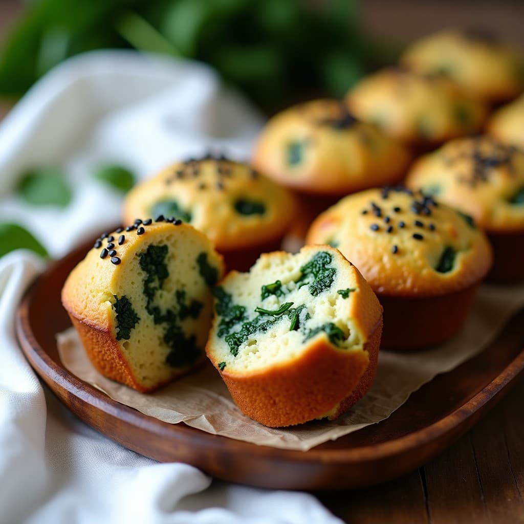 Muffin Salado de Espinacas, Queso de Cabra y Semillas de Amapola: Desayuno Sin Harina