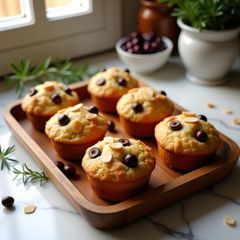 Muffins Salados de Aceitunas Kalamata y Almendras: Receta Sin Harina y Keto