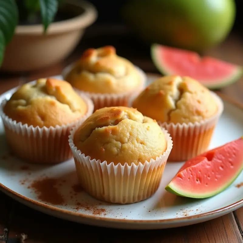 Muffins de Harina de almendra y Puré de Guayaba: Postre Caribeno Sin Gluten