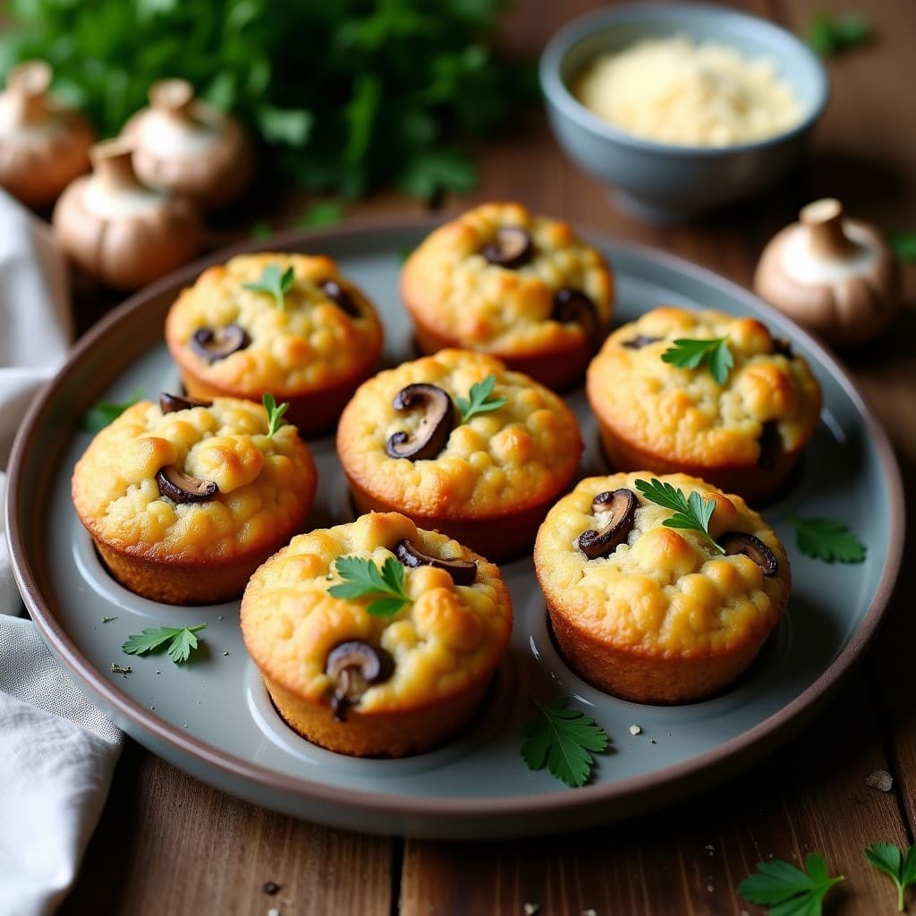 Muffins de Arroz Salvaje y Champiñones al Ajo: Desayuno Keto Sin Horno