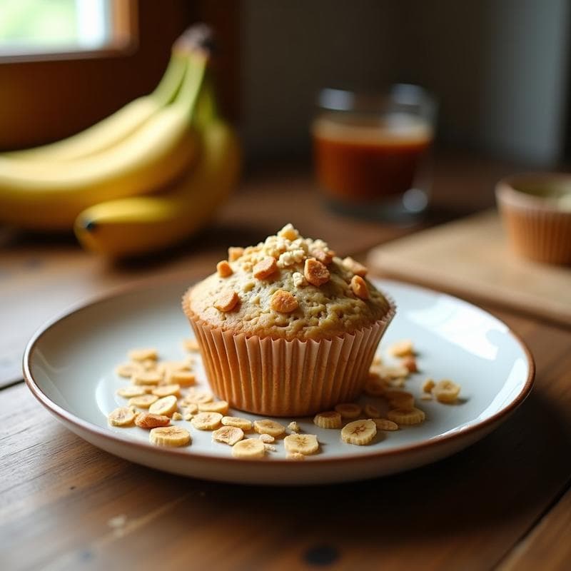 Muffins de Avena y Banana con Chips de Coco: Desayuno Sin Azúcar en 15 Minutos