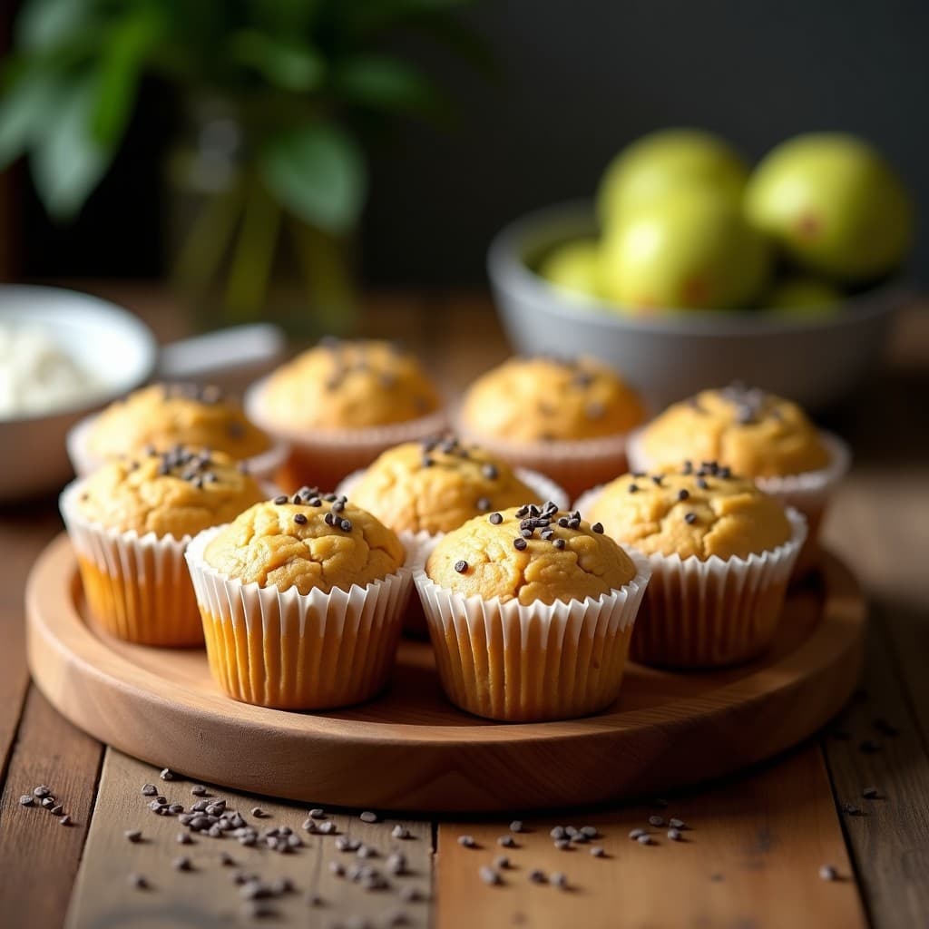 Muffins de Avena y Puré de Feijoa con Semillas de Chía: Postre Brasileño Sin Azúcar