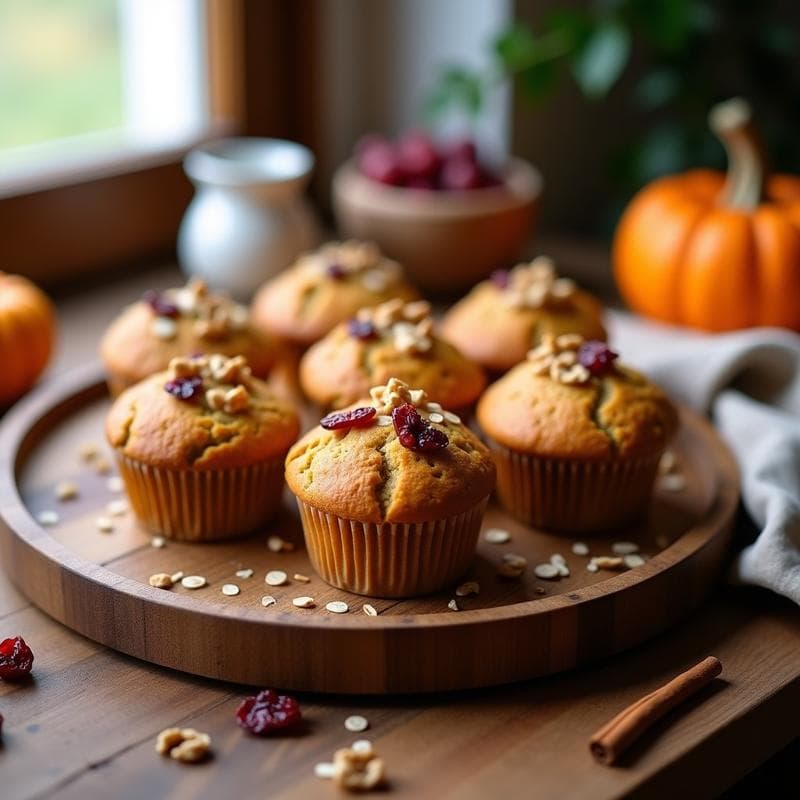 Muffins de Avena y Puré de Calabaza: Desayuno Sin Azúcar y Alto en Fibra