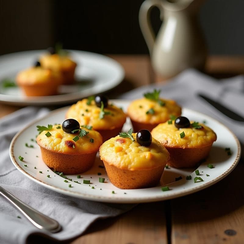 Muffins de Batata y Aceitunas Kalamata: Desayuno Salado Mediterráneo Sin Harina
