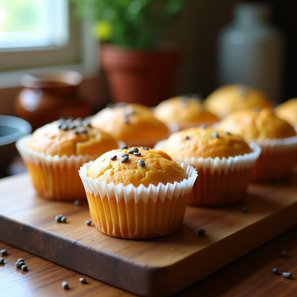 Muffins de Batata Blanca y Semillas de Amapola: Desayuno Keto Sin Harina en 20 Minutos