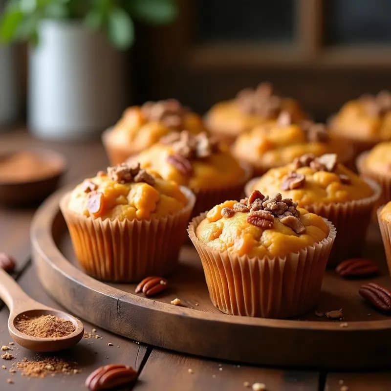 Muffins de Batata y Pecanas con Glaseado de Canela: Desayuno Sin Gluten