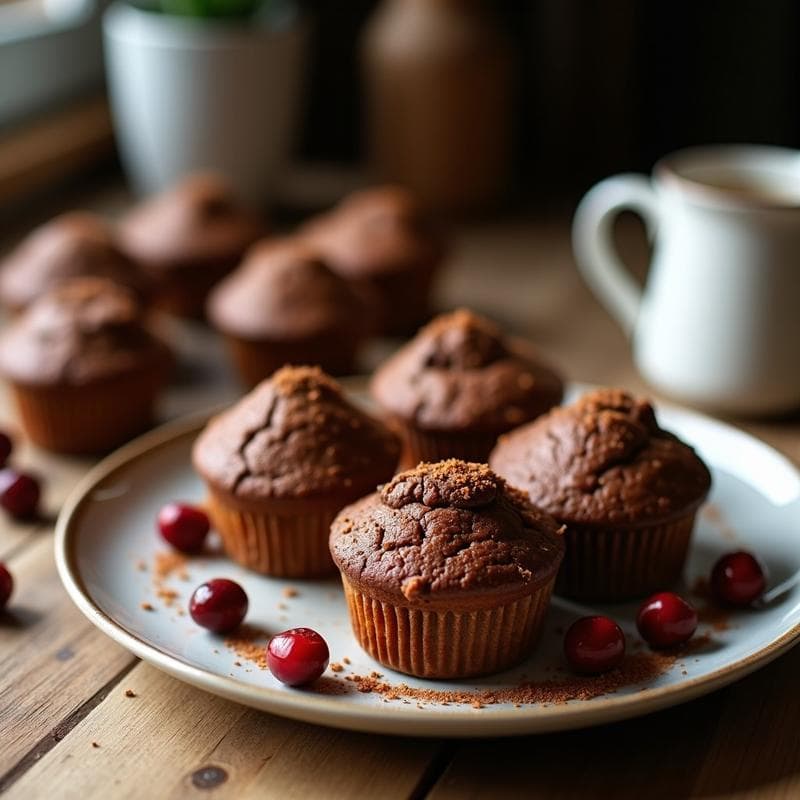 Muffins de Boniato y Cacao: Desayuno Sin Harina y Alto en Energía con Topping de Almendras