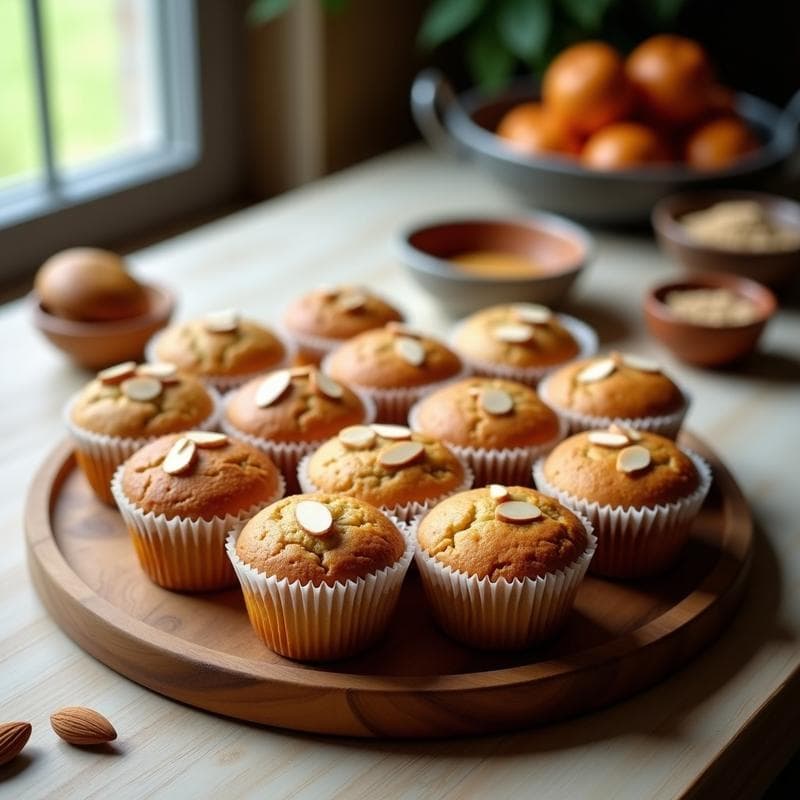 Muffins Dulces de Boniato y nuez moscada: Desayuno Sin Gluten y Sin Lácteos