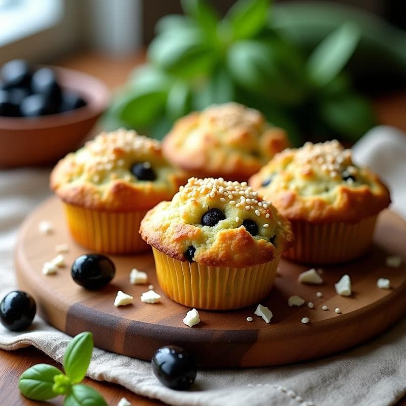 Muffins de Calabacín y Aceitunas Negras: Receta salada keto y sin harina