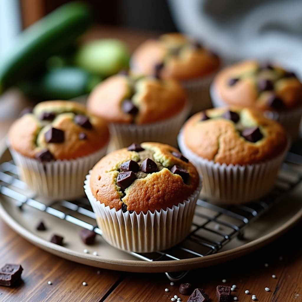 Muffins de Calabacín y Chocolate Negro: Desayuno Keto y Sin Harinas Refinadas