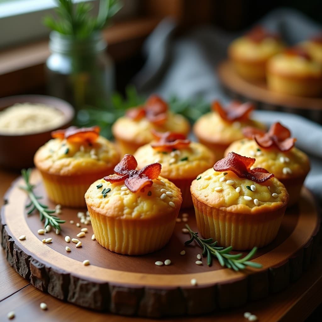 Muffins de Calabacín y Queso de Cabra con Tocino Crujiente: Desayuno Keto en 25 Minutos