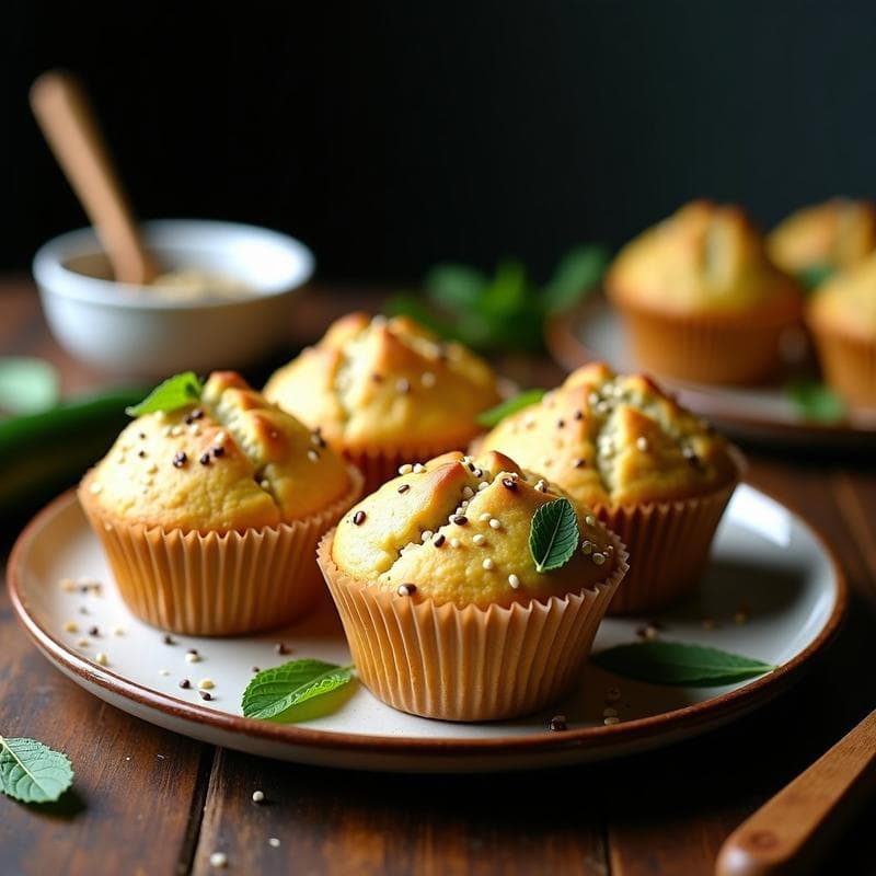 Muffins de Calabacín y Queso de Cabra con Especias de Zaatar: Receta Árabe para Desayuno