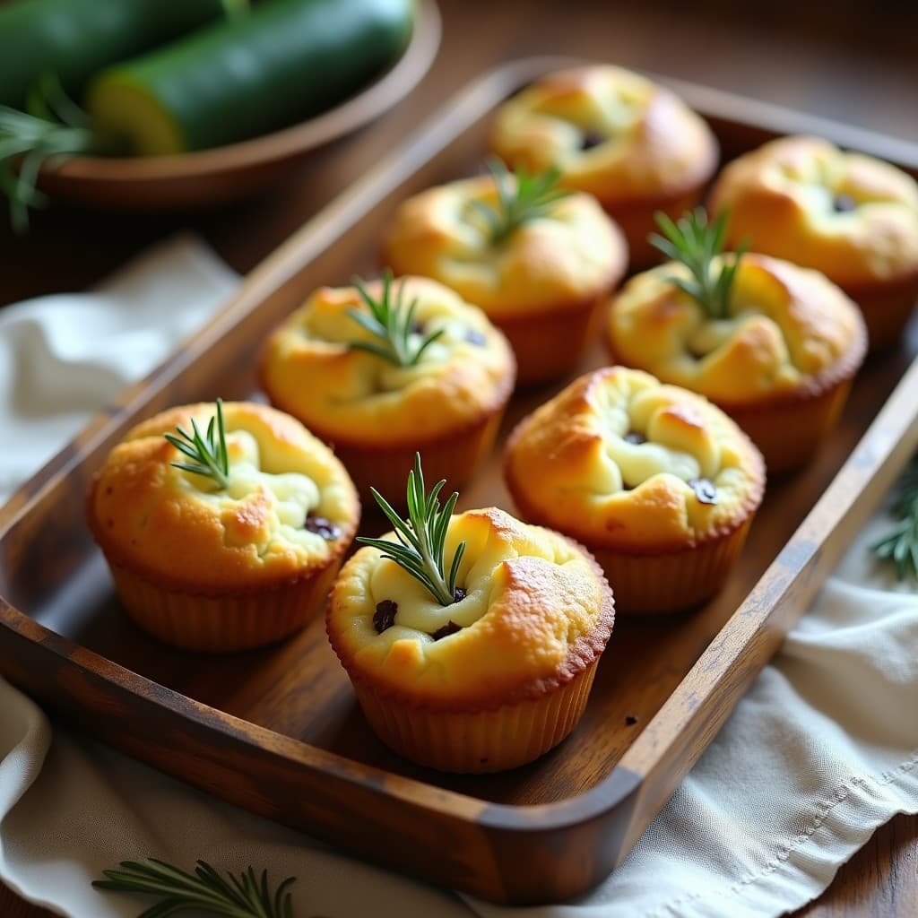 Muffins de Calabacín y Queso de Castañas con Toque de Romero: Receta Sin Lactosa para Tupper