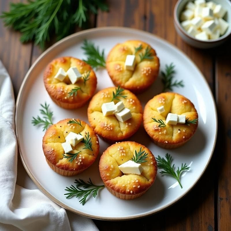 Muffins de Calabacín y Queso Feta con Toque de Eneldo: Receta Sin Gluten en Airfryer
