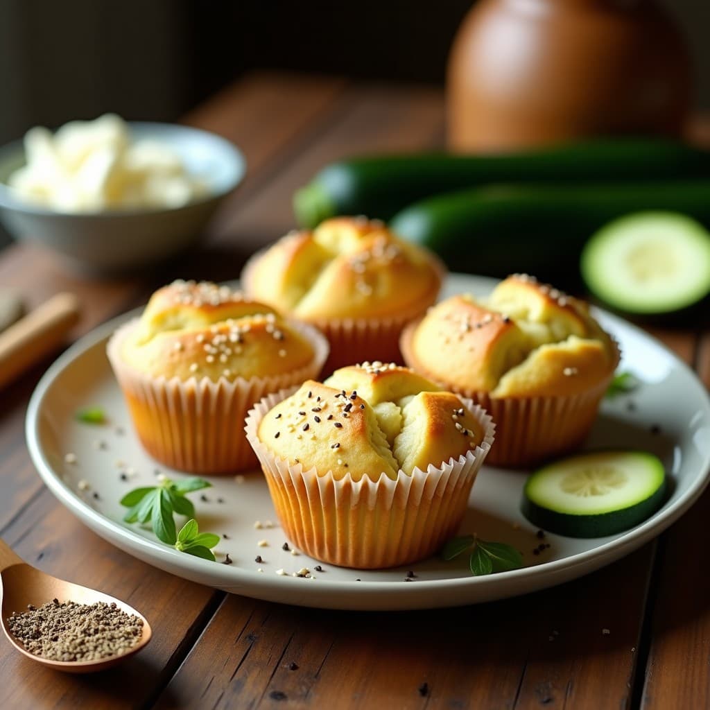 Muffins de Calabacín y Queso Feta con Especias Griegas: Receta en Thermomix