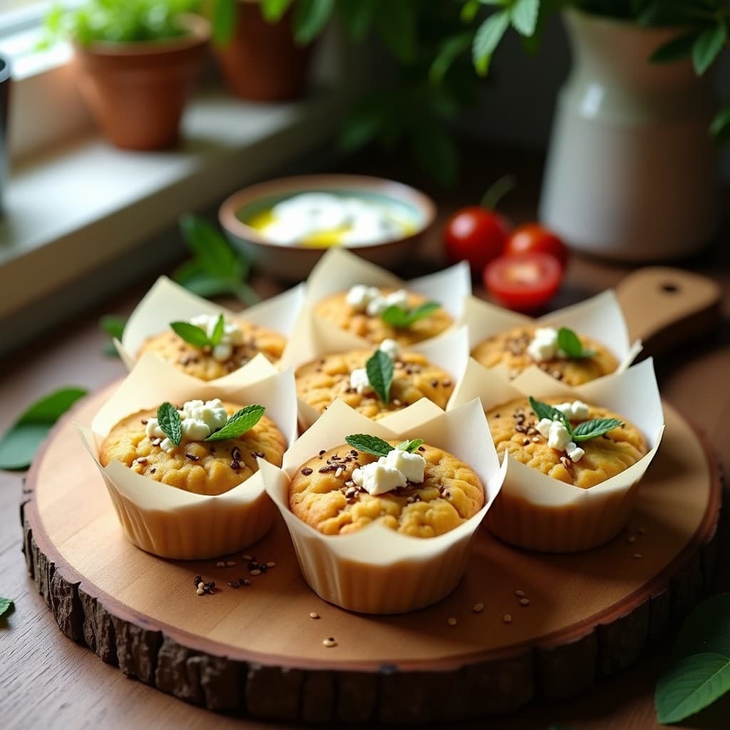 Muffins de Calabacín y Queso Feta con Toque de Menta: Desayuno Saludable en 20 Minutos