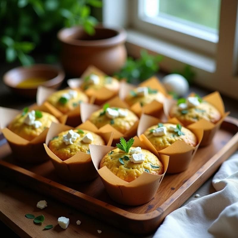 Muffins de Calabacín y Queso Feta: Desayuno Sin Gluten y Alto en Fibra en 20 Minutos
